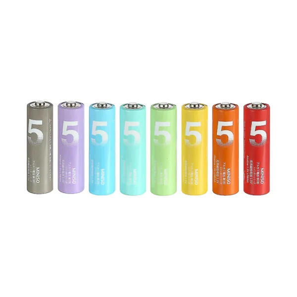 AA Alkaline Battery 8 Pack (Colorful)